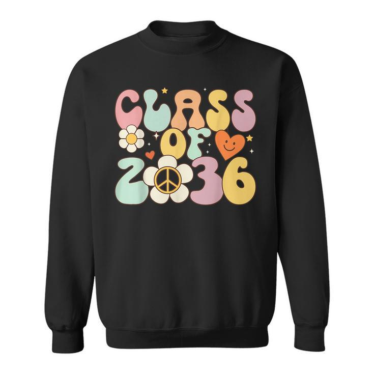 Class Of 2036 Hippie Peace Grow Me Kindergarten To Graduate  Sweatshirt
