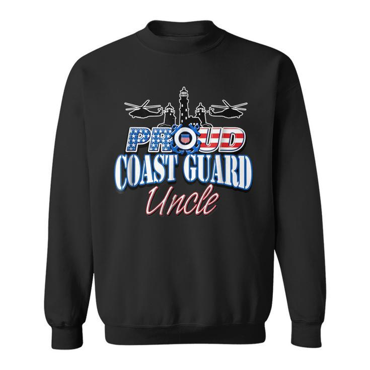 Coast Guard Uncle  Usa Flag Military  Men Funny Military Gifts Sweatshirt