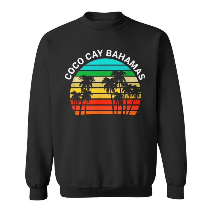 Coco Cay Bahamas Vintage Sunset Palm Trees Sweatshirt