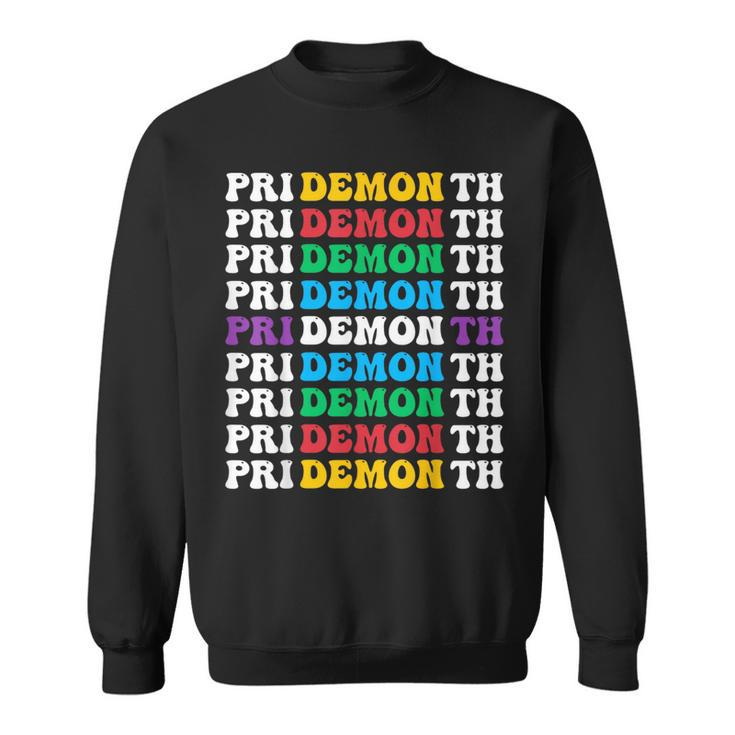 Colorful Gay Pride Lgbt June Month Pride Month Demon  Sweatshirt
