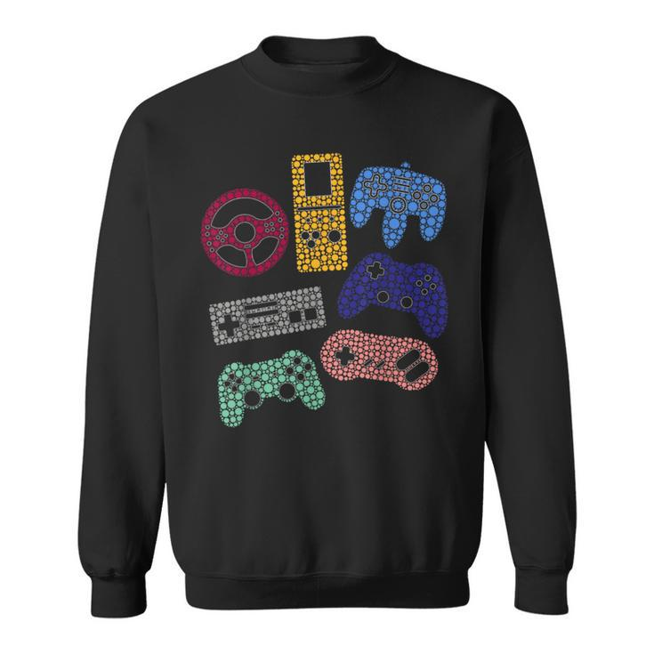 Colourful Polka Dot Video Game Controller Dot Day Gamer Sweatshirt