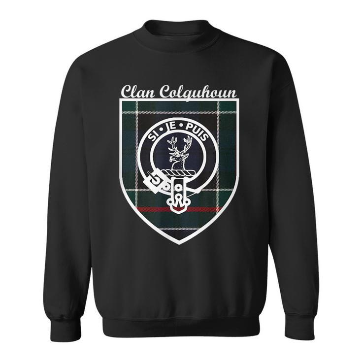 Colquhoun Surname Last Name Scottish Clan Tartan Badge Crest Funny Last Name Designs Funny Gifts Sweatshirt