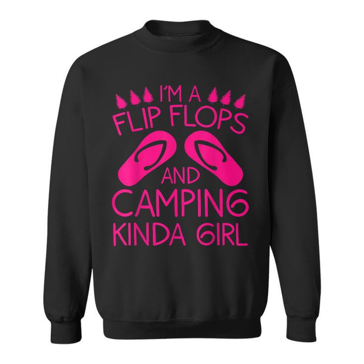 Cool Girl Camping Gift For Women Funny Camper Flip Flop Camp Sweatshirt