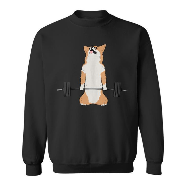 Corgi Dog Deadlift Funny Fitness Gym Workout Swole Dank Meme  Sweatshirt