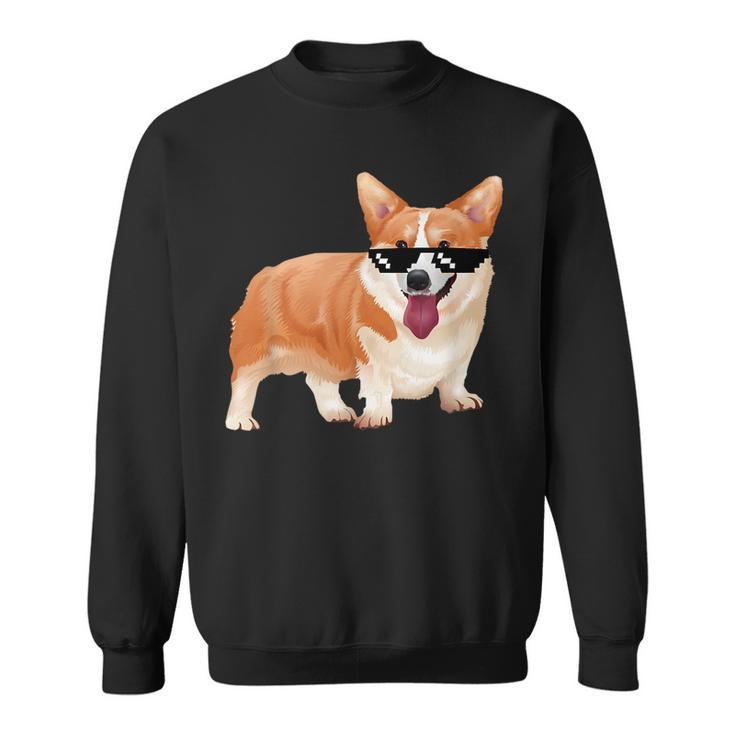 Corgi Dog Meme With Glasses  Sweatshirt