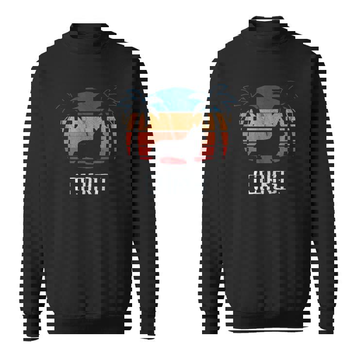 Corgi Dog - Retro 70S 80S Beach Sweatshirt