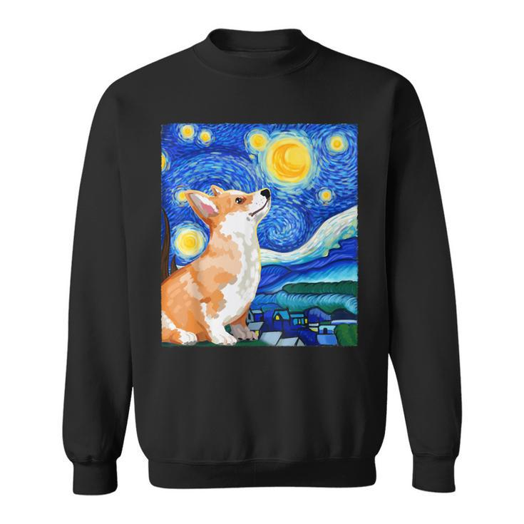 Corgi Starry Night Art Dog Art Corgi Owner Corgi Sweatshirt