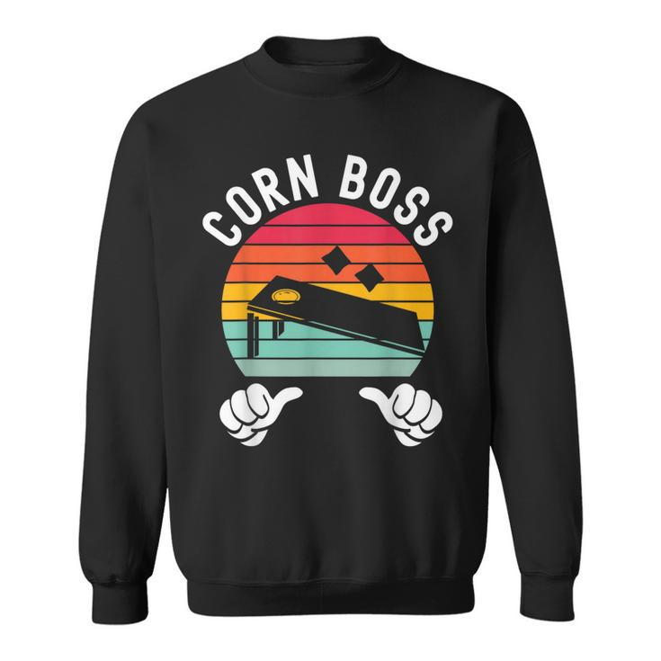 Corn Boss Bean Bag Player Funny Cornhole  Sweatshirt