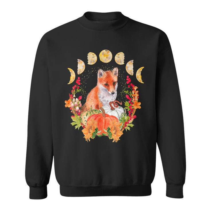 Cottagecore Fox Floral Nature Aesthetic Men Women Graphic Sweatshirt