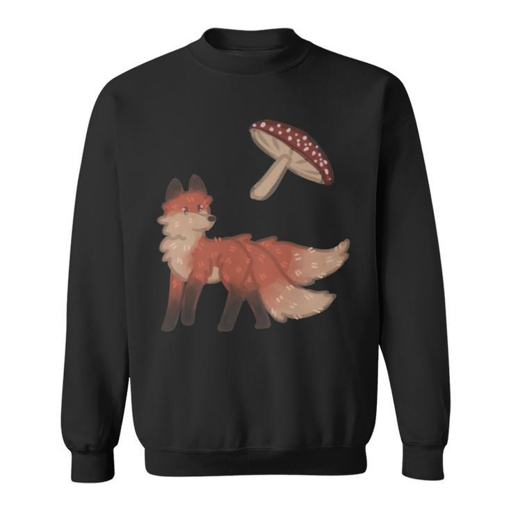 Cottagecore Fox Mushroom Aesthetic Mycology Goblincore Sweatshirt