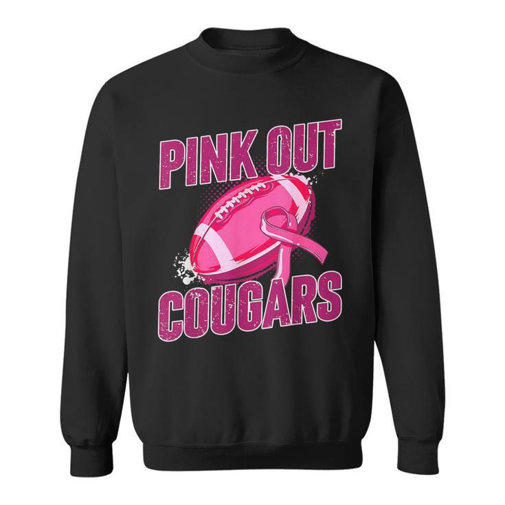 Cougars Pink Out Football Tackle Breast Cancer Sweatshirt