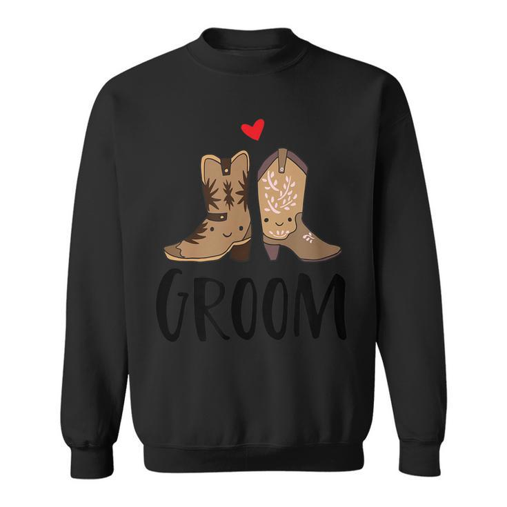 Cowboy Boots And Cowgirl Boots Illustrated Groom Sweatshirt