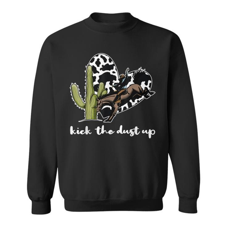 Cowboy Cactus Buffalo Western Cowgirl Black Sweatshirt