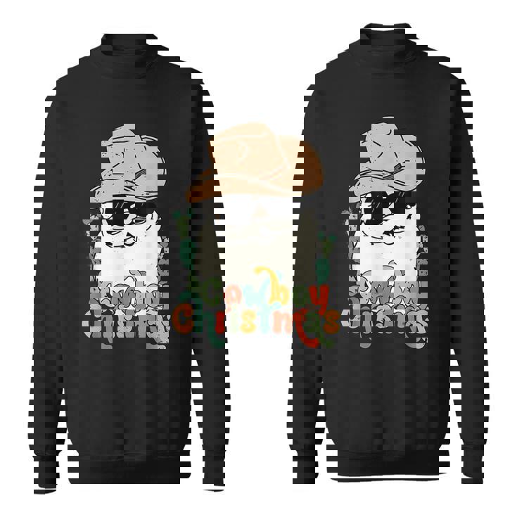 Cowboy Christmas Santa Claus Western Vintage Cowgirl Retro Sweatshirt