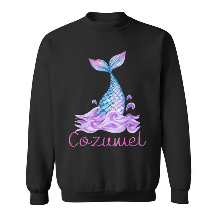 Cozumel Mexico Tropical Mermaid Wave Tail  Sweatshirt