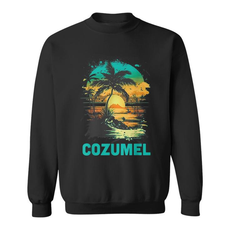 Cozumel Mexico Tropical Sunset Beach Souvenir Vacation  Sweatshirt