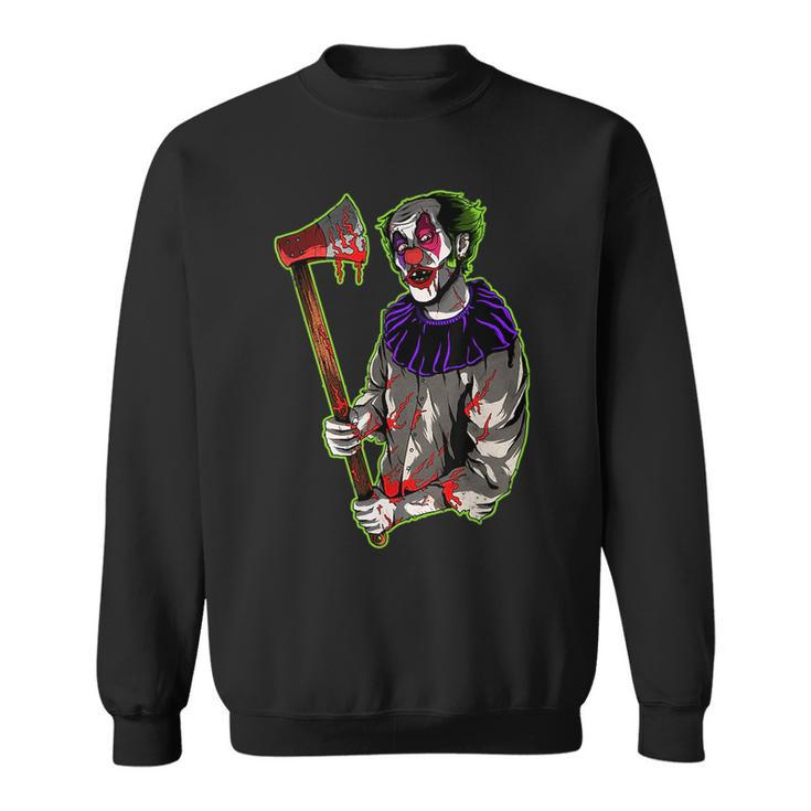 Crazy Evil Killer Clown Horror Scary Holloween Costume  Sweatshirt