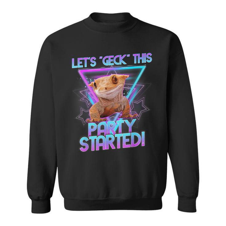 Crested Gecko Let's Geck This Party Started Sweatshirt