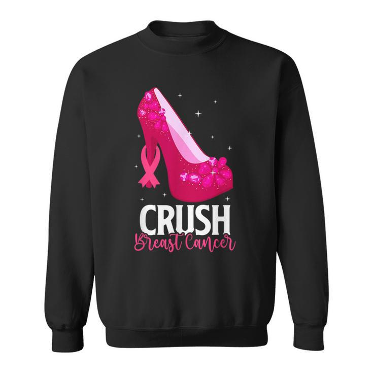 Crush Breast Cancer Breast Cancer Bling Pink Ribbon Sweatshirt