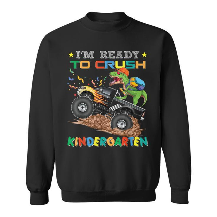 Crush Kindergarten Dinosaur Monster Truck Back To School Boy Sweatshirt
