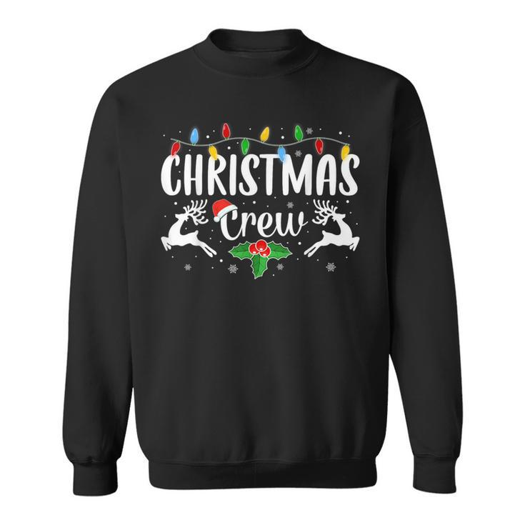 Cute Christmas Crew Family Matching Pajama Lights X-Mas Sweatshirt