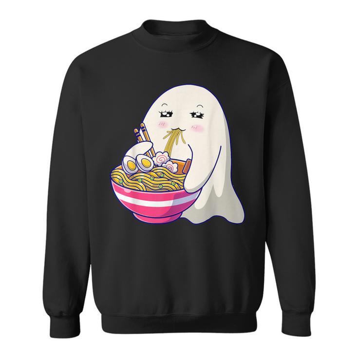 Cute Ghost Eat Ramen Kawaii Anime Halloween Noodles Japanese Sweatshirt