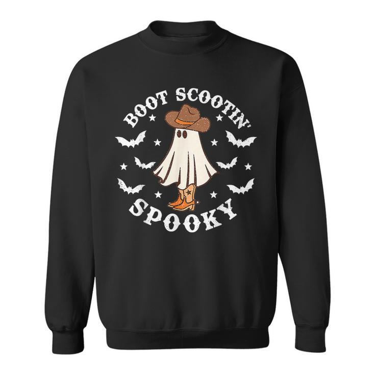 Cute Ghost Halloween  Western Boot Scootin Spooky Sweatshirt