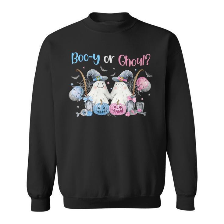 Cute Spooky Witch Ghost Boo-Y Or Ghoul Gender Reveal Sweatshirt