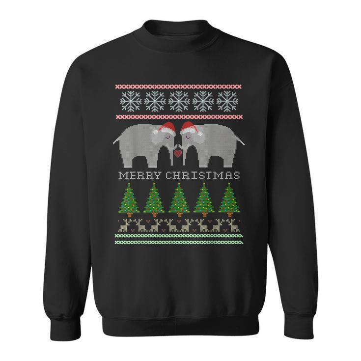 Cute White Elephants Xmas Ugly Christmas Sweater Sweatshirt