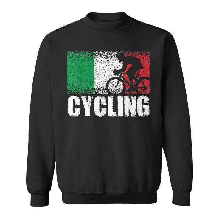 Cycling Sport Italy Flag Italian Bicycle Racing Cyclist  Sweatshirt