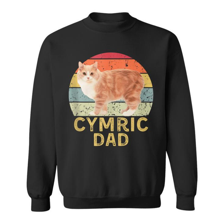Cymric Cat Dad Retro Vintage Cats Lovers & Owners Sweatshirt