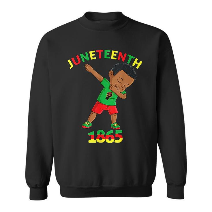 Dabbing Black King Junenth Melanin Brown Skin Boys Dab Brown Funny Gifts Sweatshirt