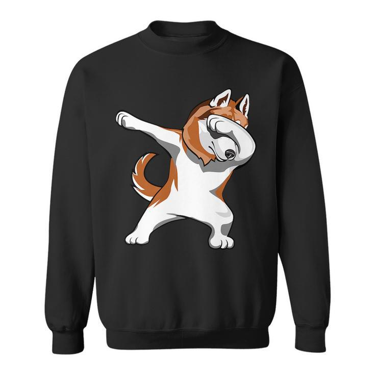 Dabbing Husky Huskies Dogs Pups Funny Sweatshirt