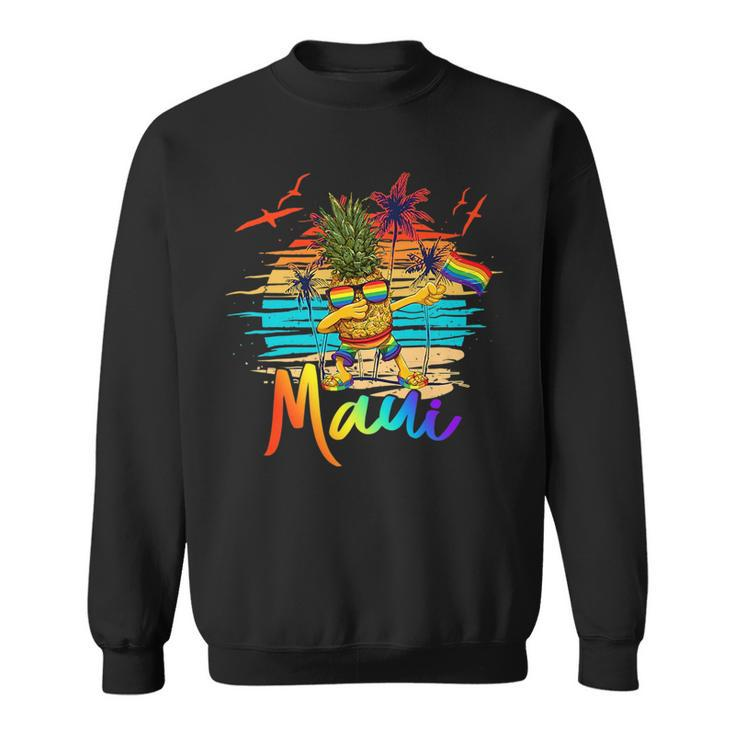 Dabbing Pineapple Gay Pride Lgbt Maui Hawaii Summer 2022   Sweatshirt