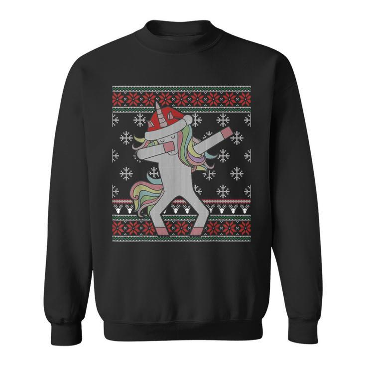 Dabbing Unicorn Ugly Christmas Sweater Dab Trend Sweatshirt