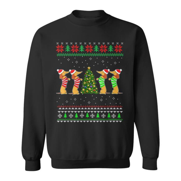 Dachshund Dog Christmas Ugly Sweater Dachshund Xmas Sweatshirt