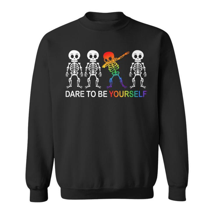 Dare To Be Yourself  | Cute Lgbt Les Gay Pride Men Boys  Sweatshirt
