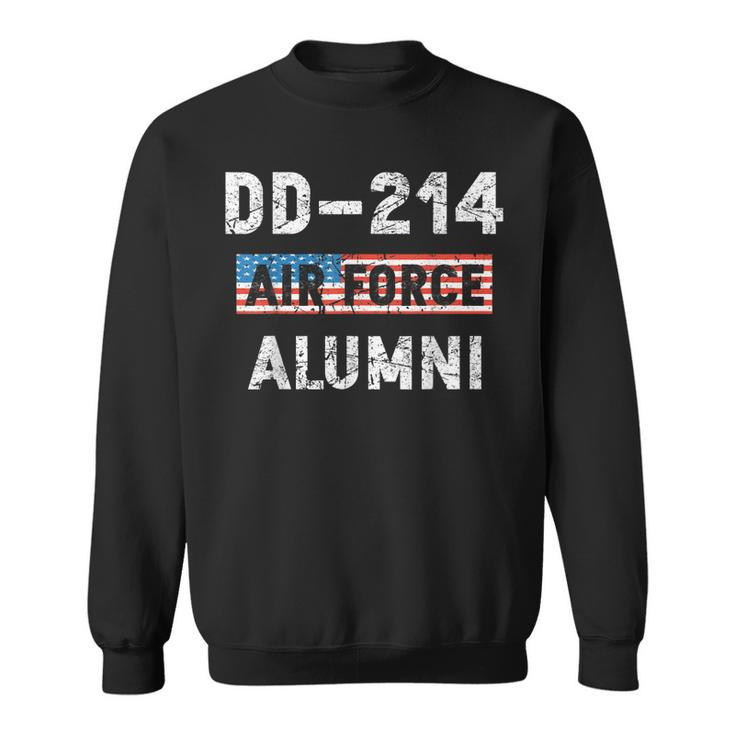 Dd214 Air Force Alumni Veteran American Flag Military Gift  Sweatshirt