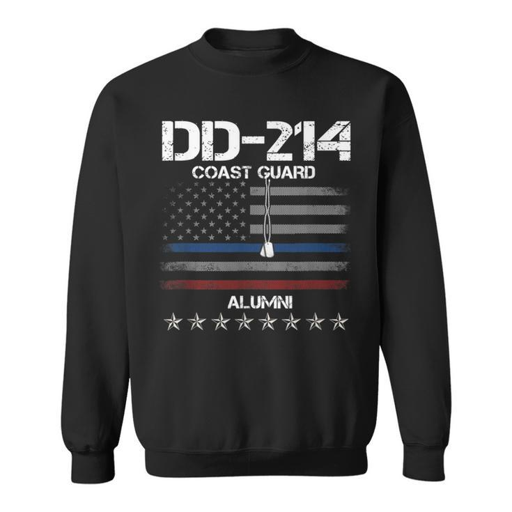 Dd214 Us Coast Guard Alumni American Flag Vintage Sweatshirt
