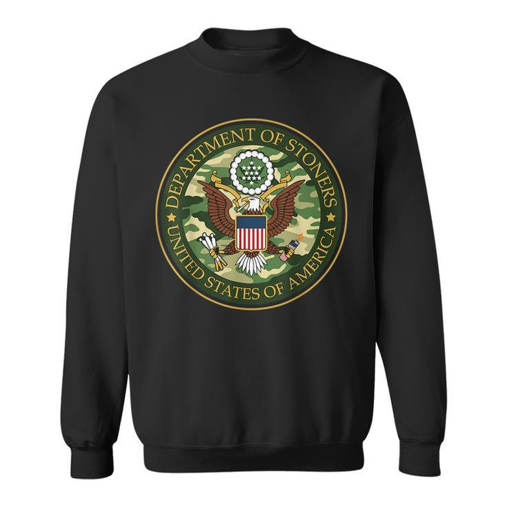 Department Of Stoners Funny Weed Cannabis Pot America Usa  Sweatshirt