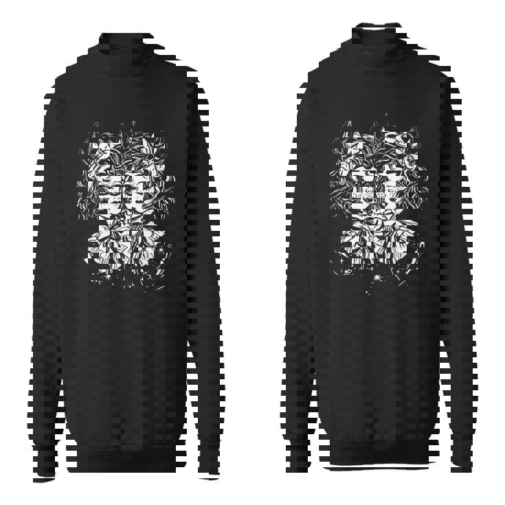 Devil Demon Twins Girl Goth Satanic Halloween Gothic Costume Halloween Funny Gifts Sweatshirt