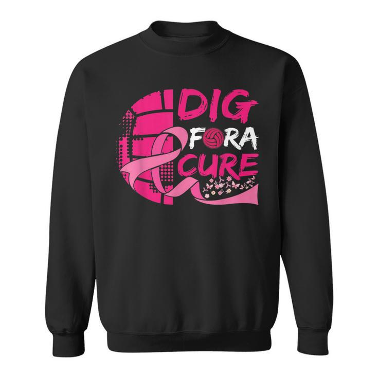 Dig For A Cure Breast Cancer Awareness Volleyball Pink  Sweatshirt