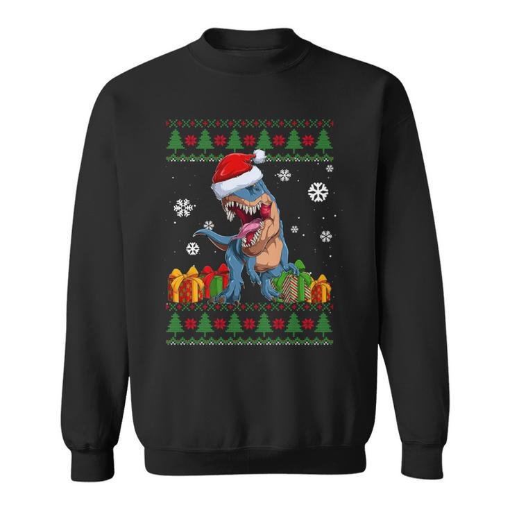 Dinosaur Lovers Dinosaur Santa Hat Ugly Christmas Sweater Sweatshirt