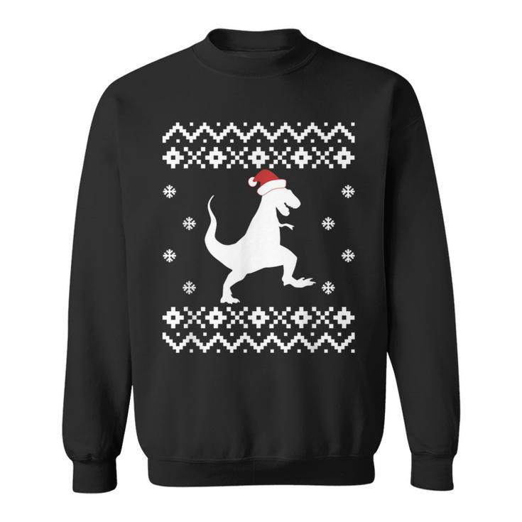 Dinosaur Ugly Christmas Sweater Trex Santa Sweatshirt
