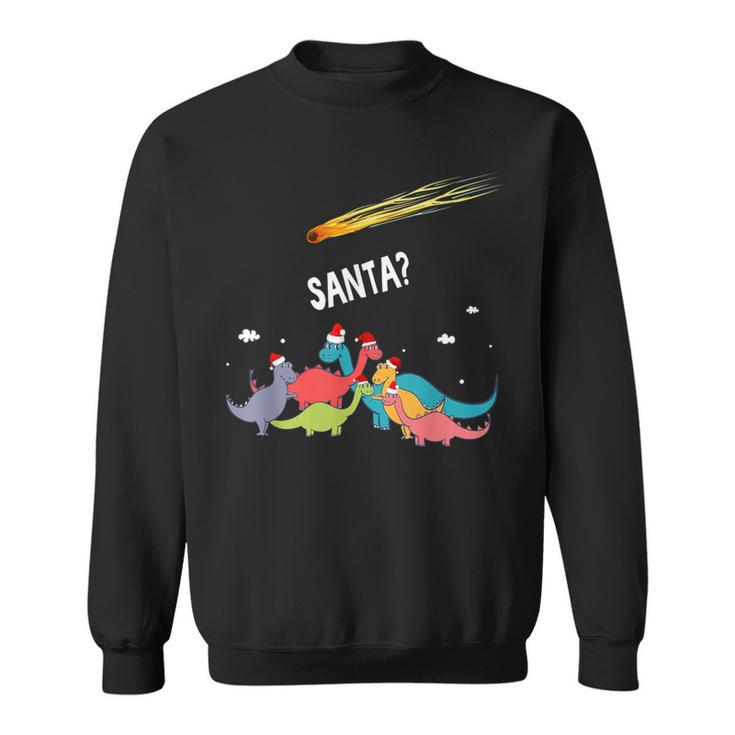 Dinosaur Ugly Christmas Sweater Merry Extinction Santa Hat Sweatshirt