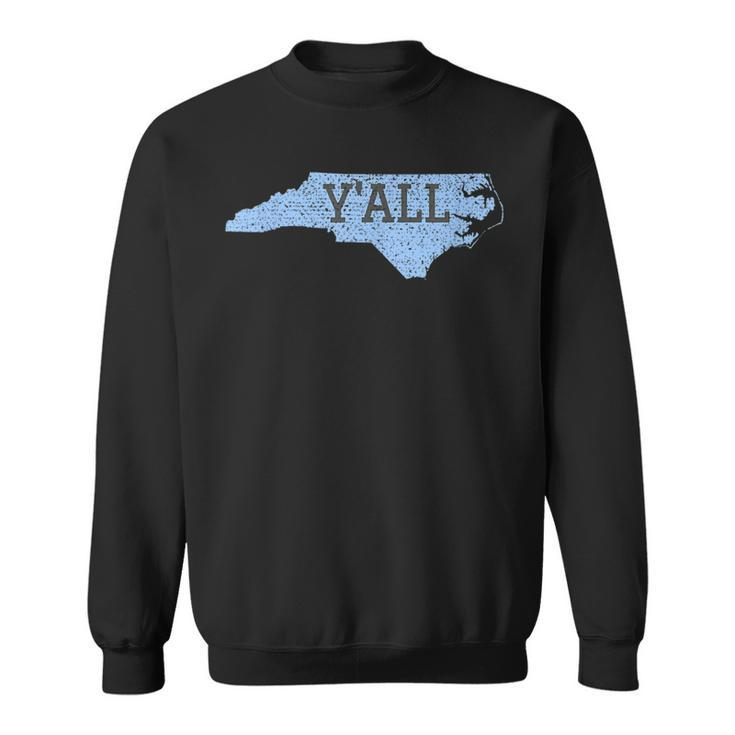 Distressed Yall North Carolina Funny Sweatshirt