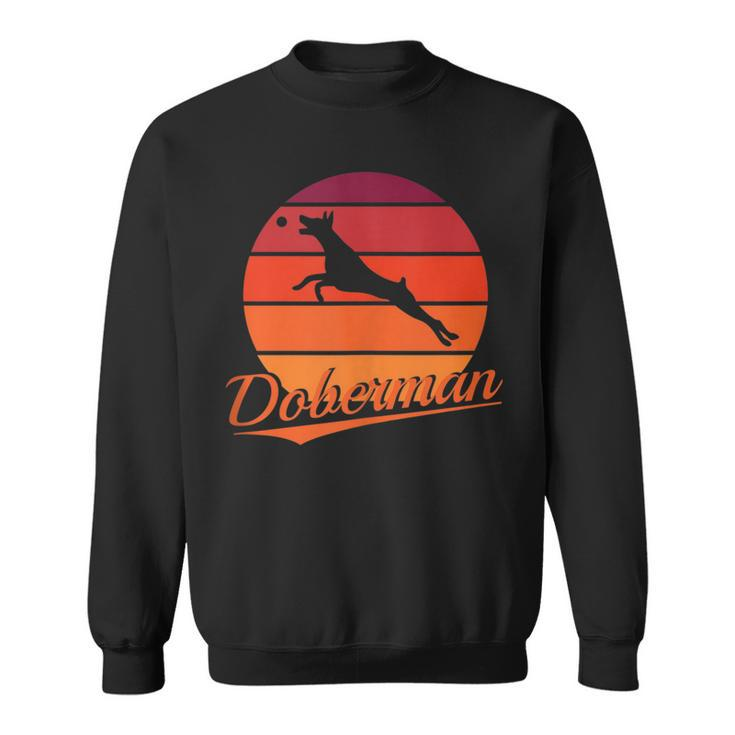 Doberman Pinscher Retro Sunset Dog Pet Lover  Sweatshirt