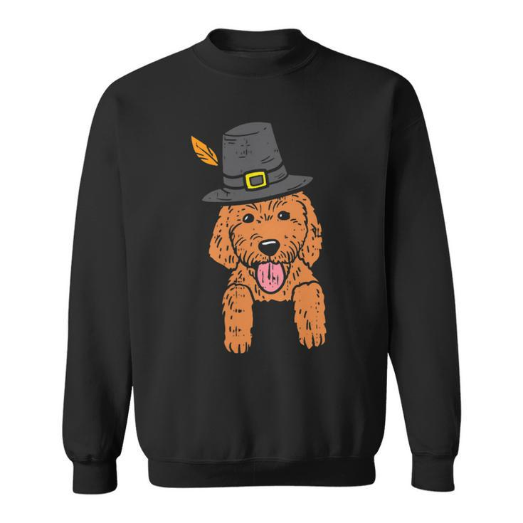 Dog Goldendoodle Pocket Pilgrim Goldendoodle Dog Lover Cute Thanksgiving Gift Sweatshirt