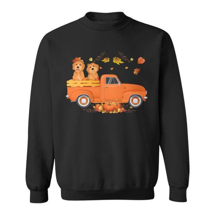 Dog Goldendoodle Pumpkin Truck Fall Leaf Thanksgiving Halloween  Sweatshirt