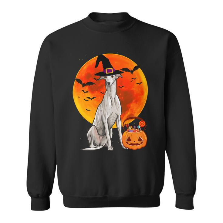 Dog Halloween Greyhound Jack O Lantern Pumpkin Sweatshirt